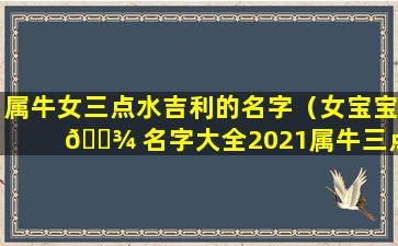 属牛女三点水吉利的名字（女宝宝 🌾 名字大全2021属牛三点 🦅 水）